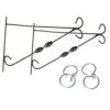 Pair Of 12" Hanging Basket Brackets With Swivel Hooks -Garden Plants Sales 130043