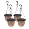 Set Of 4 'Acorn' Hanging Baskets 25cm (10in) Copper-Tone -Garden Plants Sales 130363