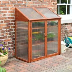 Hardwood Mini Greenhouse 8 Hardwood Mini Greenhouse -Garden Plants Sales 160265 1