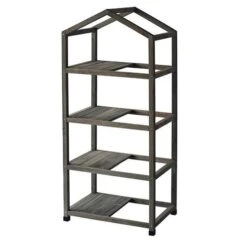 Wooden Greenhouse Nursery & PE Cover - Grey Wash -Garden Plants Sales 160647 1