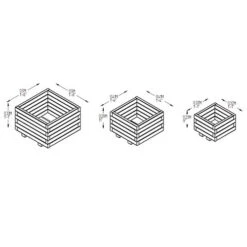 Kendal Square Planter - Set Of 3 7 Kendal Square Planter - Set Of 3 -Garden Plants Sales 161360 2