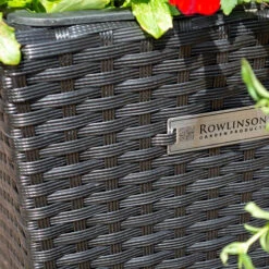 Square Rattan Planter In Black Weave-Pack Of 2 7 Square Rattan Planter In Black Weave-Pack Of 2 -Garden Plants Sales 161442 2