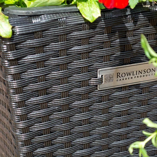Square Rattan Planter In Black Weave-Pack Of 2 5 Square Rattan Planter In Black Weave-Pack Of 2 - Image 3