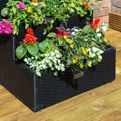 Tiered Rattan Planter In Black 7 Tiered Rattan Planter In Black -Garden Plants Sales 161444 2