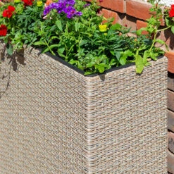 Tall Rattan Planter In Natural Weave -Garden Plants Sales 161445 2